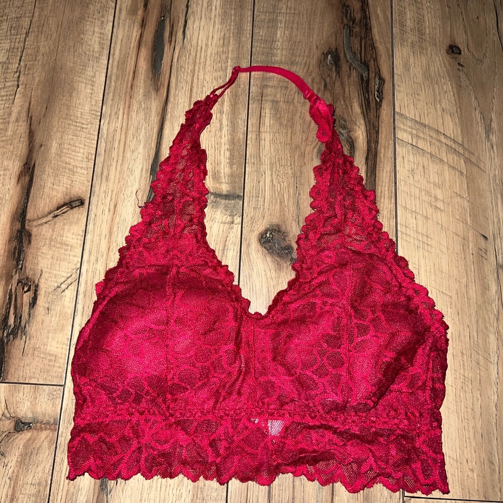 red lace bralette